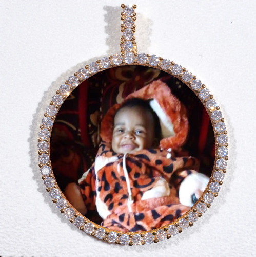 LARGE 3D CIRCLE CUSTOM PICTURE PENDANT