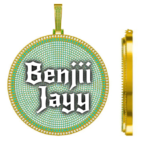 CUSTOM LETTER NECKLACE 3D BIG DISC