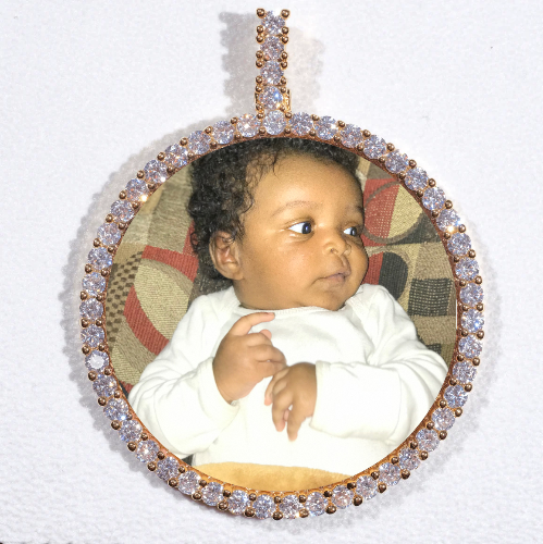 LARGE 3D CIRCLE CUSTOM PICTURE PENDANT