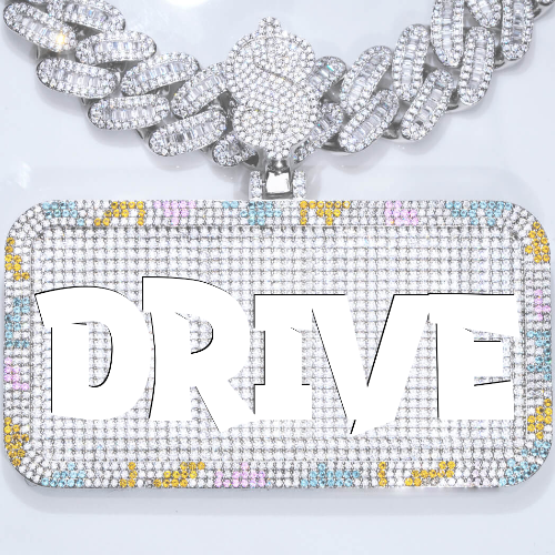CUSTOM LETTER NECKLACE 3D COLORFUL SQUARE