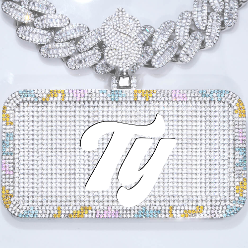 CUSTOM LETTER NECKLACE 3D COLORFUL SQUARE