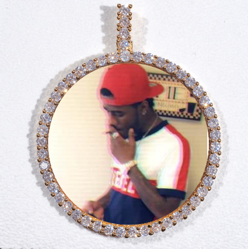 LARGE 3D CIRCLE CUSTOM PICTURE PENDANT