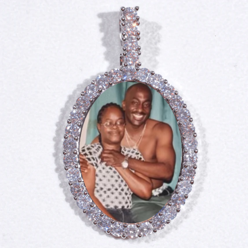 Large 3D Oval Custom Picture Pendant