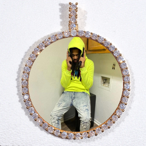 LARGE 3D CIRCLE CUSTOM PICTURE PENDANT