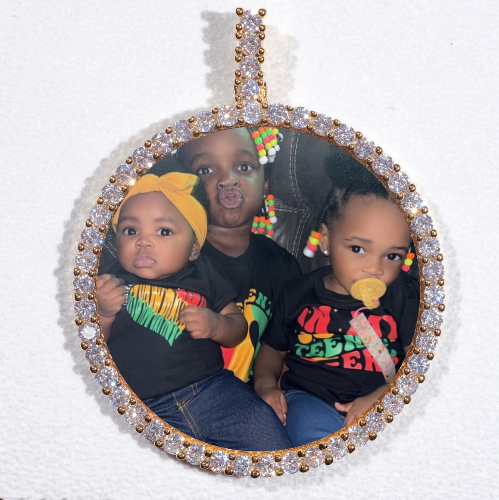 LARGE 3D CIRCLE CUSTOM PICTURE PENDANT