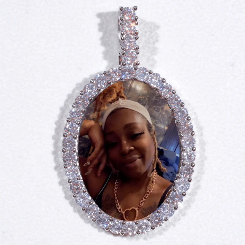 Large 3D Oval Custom Picture Pendant