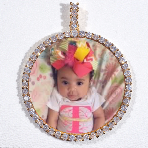 LARGE 3D CIRCLE CUSTOM PICTURE PENDANT