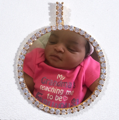LARGE 3D CIRCLE CUSTOM PICTURE PENDANT