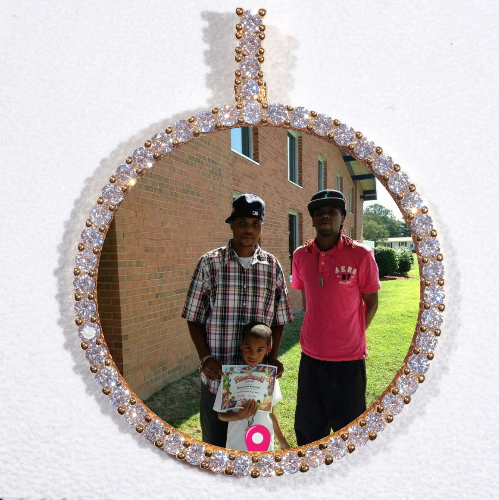 LARGE 3D CIRCLE CUSTOM PICTURE PENDANT