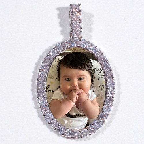 Large 3D Oval Custom Picture Pendant