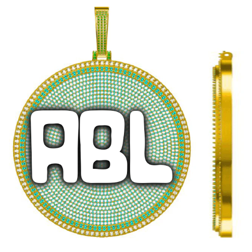 CUSTOM LETTER NECKLACE 3D BIG DISC