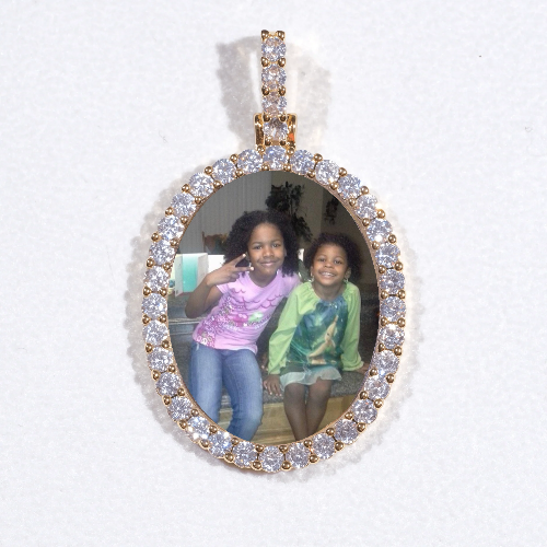 3D Oval Custom Picture Pendant