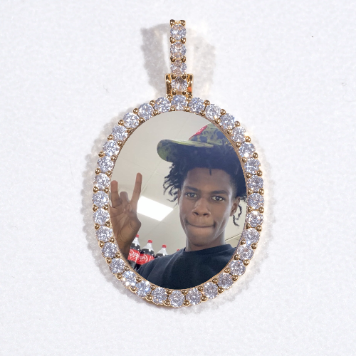 3D Oval Custom Picture Pendant