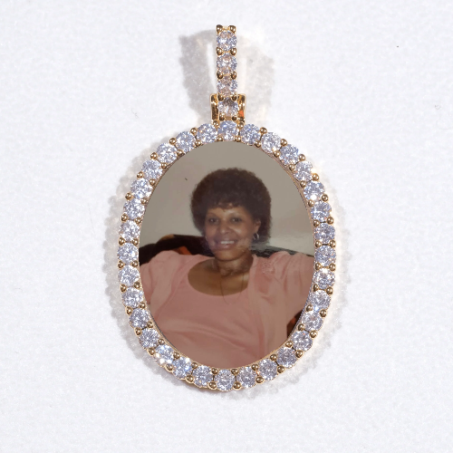 3D Oval Custom Picture Pendant