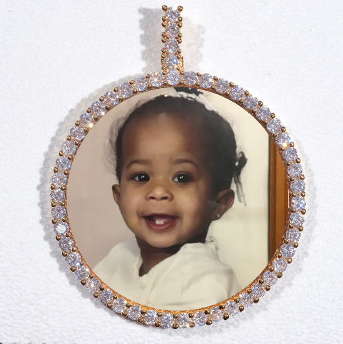 LARGE 3D CIRCLE CUSTOM PICTURE PENDANT