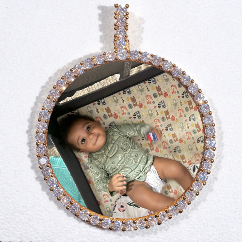 LARGE 3D CIRCLE CUSTOM PICTURE PENDANT