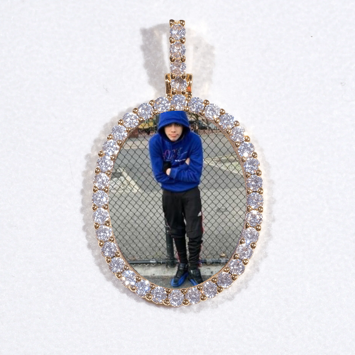3D Oval Custom Picture Pendant