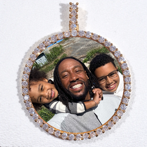 LARGE 3D CIRCLE CUSTOM PICTURE PENDANT