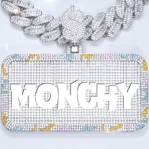 CUSTOM LETTER NECKLACE 3D COLORFUL SQUARE