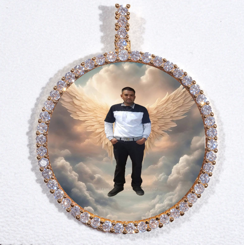 LARGE 3D CIRCLE CUSTOM PICTURE PENDANT