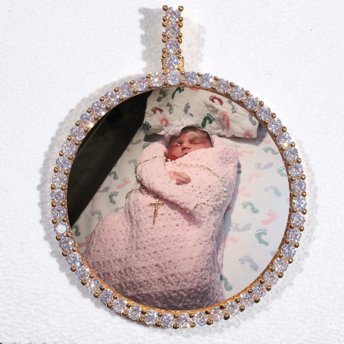 LARGE 3D CIRCLE CUSTOM PICTURE PENDANT