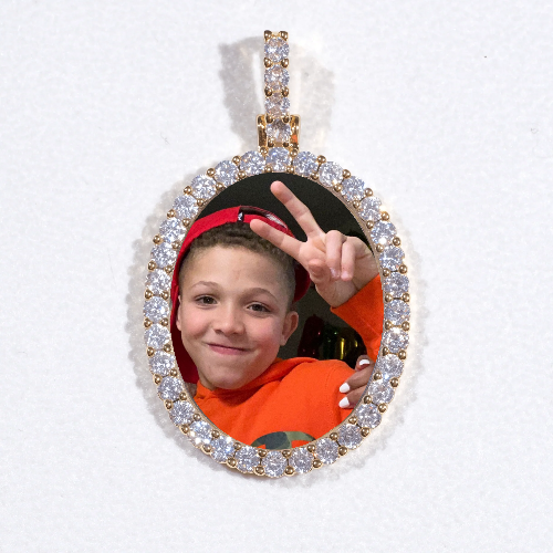 3D Oval Custom Picture Pendant