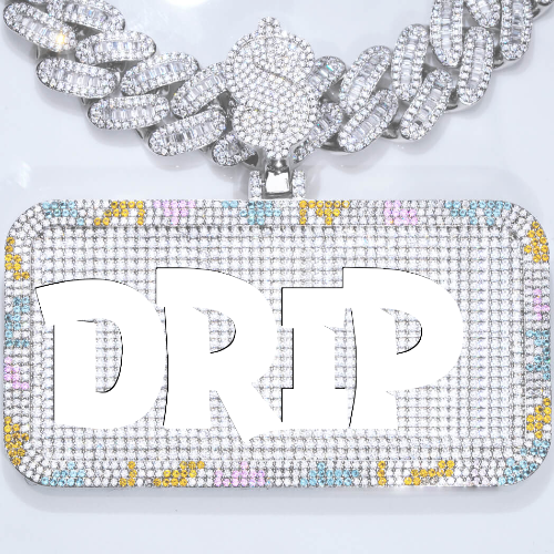 CUSTOM LETTER NECKLACE 3D COLORFUL SQUARE
