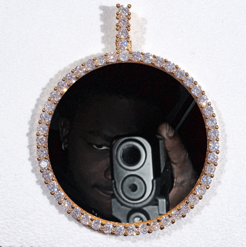 LARGE 3D CIRCLE CUSTOM PICTURE PENDANT