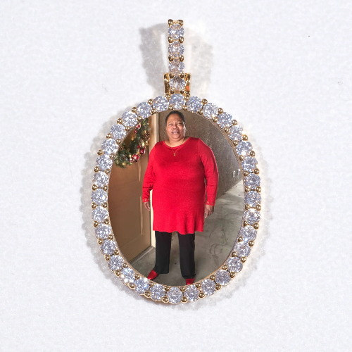 3D Oval Custom Picture Pendant