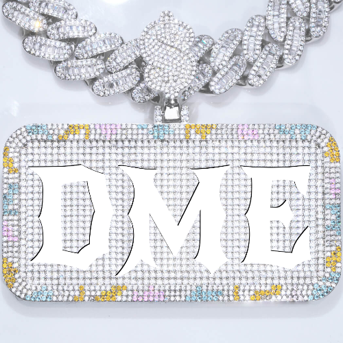 CUSTOM LETTER NECKLACE 3D COLORFUL SQUARE