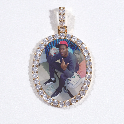 3D Oval Custom Picture Pendant