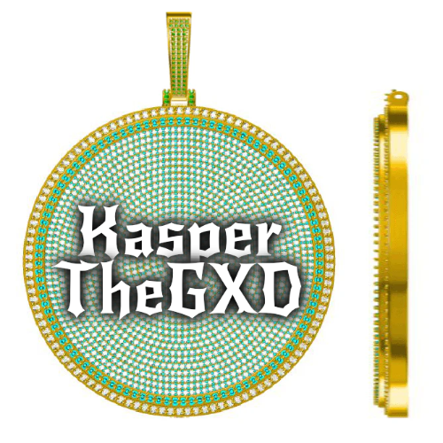 CUSTOM LETTER NECKLACE 3D BIG DISC
