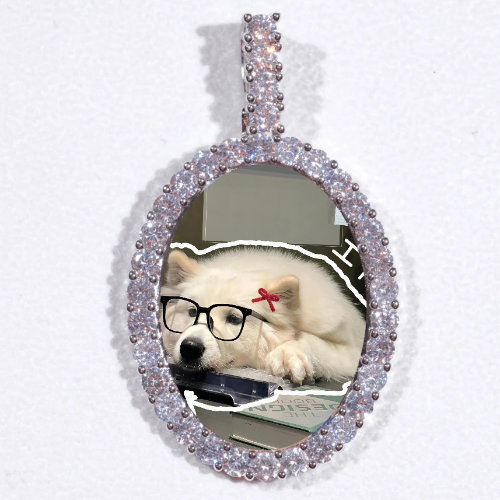 Large 3D Oval Custom Picture Pendant