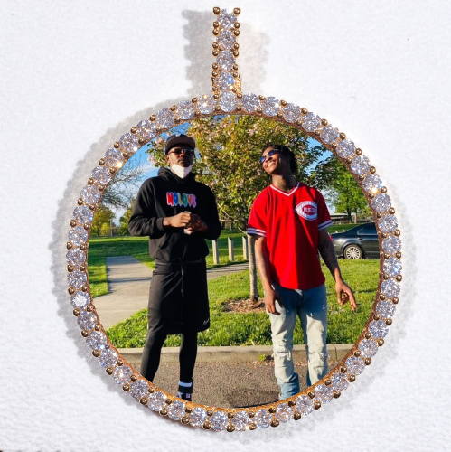 LARGE 3D CIRCLE CUSTOM PICTURE PENDANT