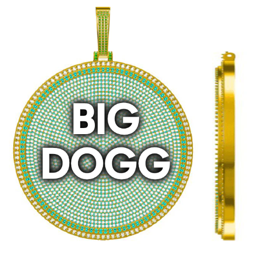 CUSTOM LETTER NECKLACE 3D BIG DISC