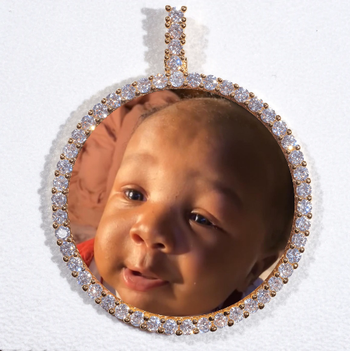 LARGE 3D CIRCLE CUSTOM PICTURE PENDANT