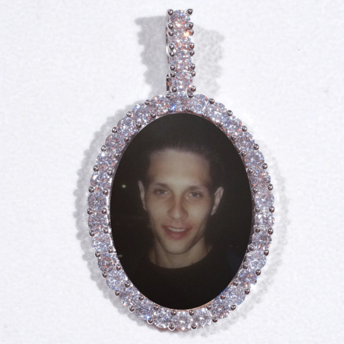 Large 3D Oval Custom Picture Pendant
