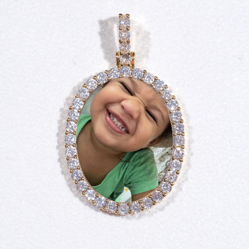3D Oval Custom Picture Pendant