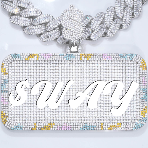 CUSTOM LETTER NECKLACE 3D COLORFUL SQUARE