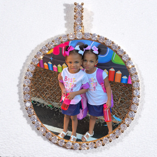 LARGE 3D CIRCLE CUSTOM PICTURE PENDANT