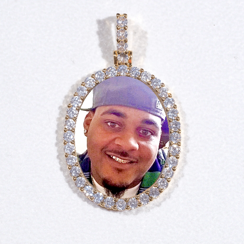 3D Oval Custom Picture Pendant