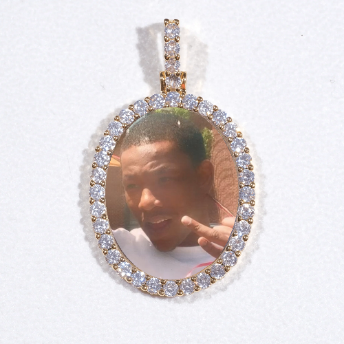 3D Oval Custom Picture Pendant