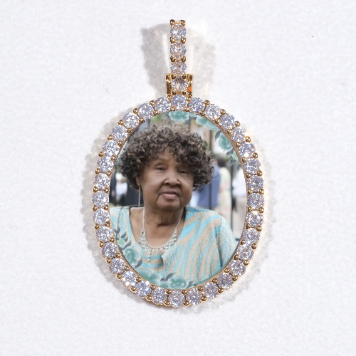 3D Oval Custom Picture Pendant