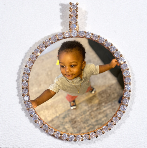 LARGE 3D CIRCLE CUSTOM PICTURE PENDANT