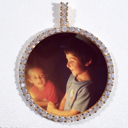 LARGE 3D CIRCLE CUSTOM PICTURE PENDANT