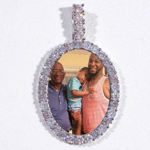 Large 3D Oval Custom Picture Pendant