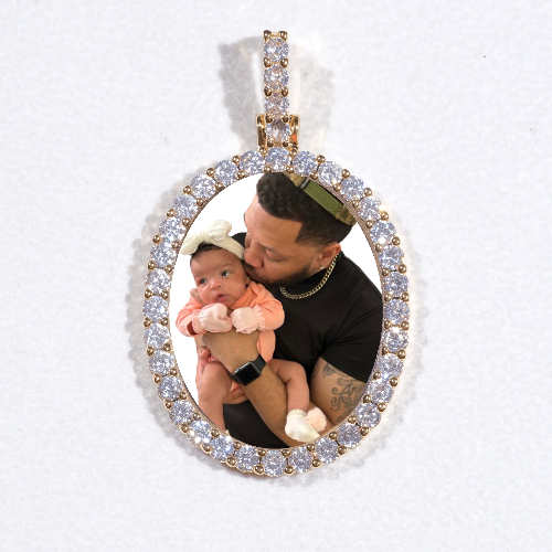 3D Oval Custom Picture Pendant