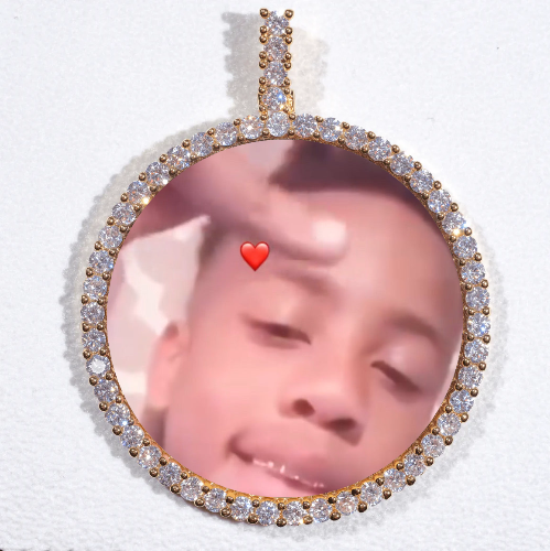 LARGE 3D CIRCLE CUSTOM PICTURE PENDANT