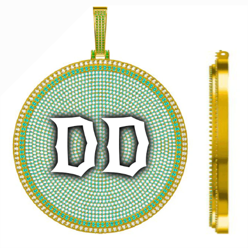 CUSTOM LETTER NECKLACE 3D BIG DISC