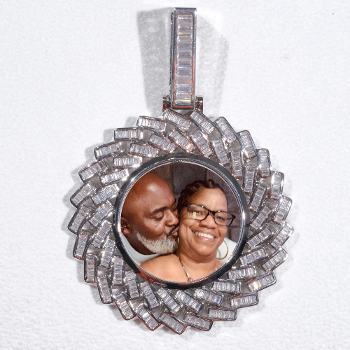Large 3D Baguette Custom Picture Pendant